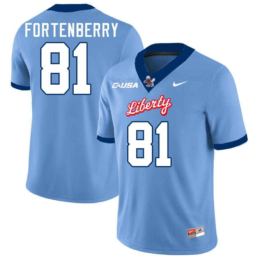 Liberty Flames #81 Markel Fortenberry College Football Jerseys Stitched-Light Blue